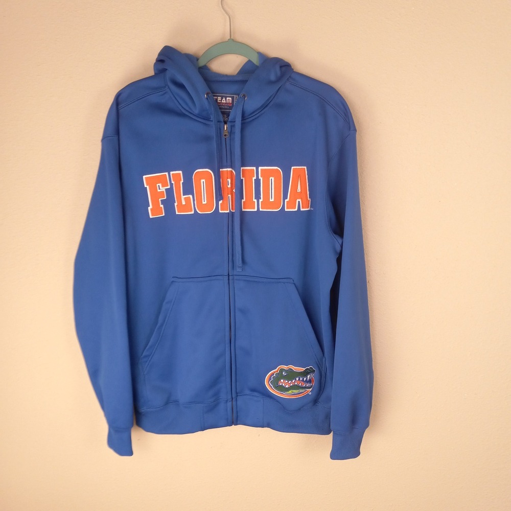 Team Edition Florida Gators Full Zip Hoodie Mens Medium Blue Fleece Sweatshirt